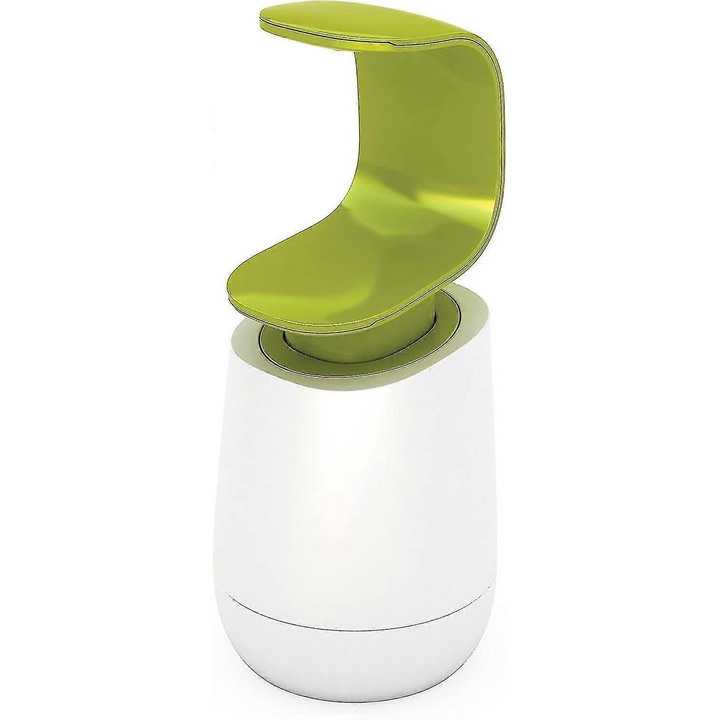Dozator sapun lichid, alb verde, 8.9x8.9x19cm, operare cu o singura mana