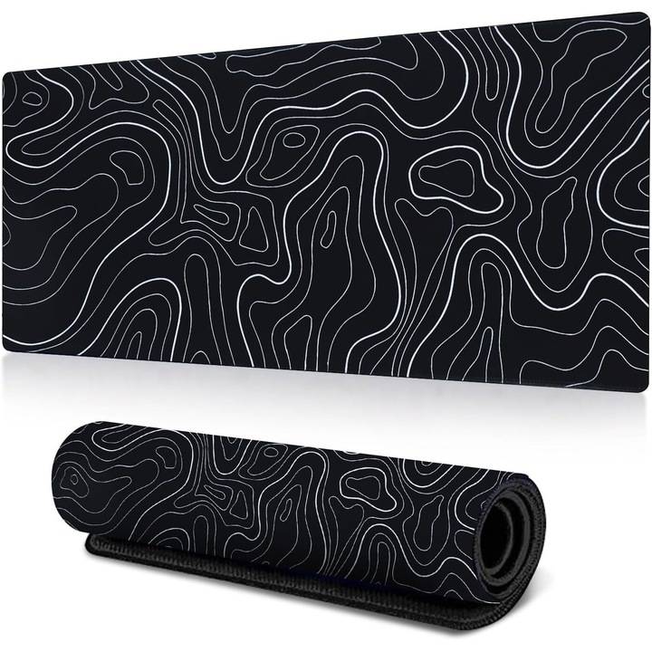 Egérpad gaming extra nagy, fekete, 90x40x0.2cm, csúszásgátló, vízálló