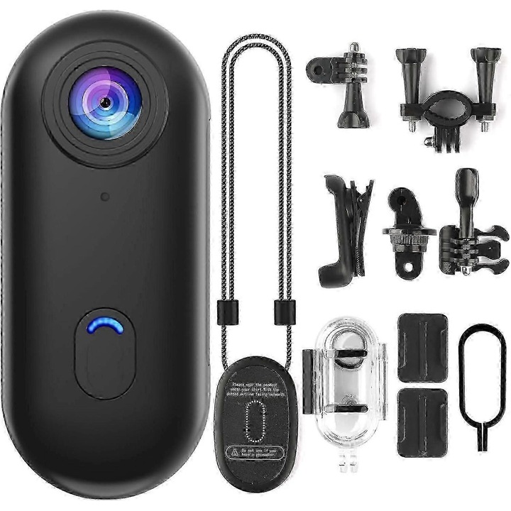 Мини спортна видеокамера 4K WiFi, 64GB, водоустойчива 30м, преносима, компактна