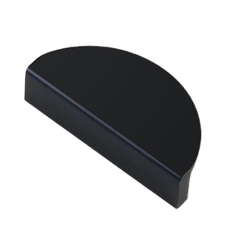 Félkör alakú bútorfogantyú, fekete, alumínium, 78x37x20mm, 1 db-os szett