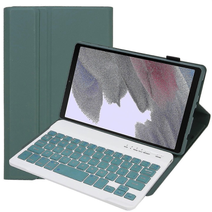 Калъф с разглобяема Bluetooth клавиатура, тъмнозелен, 21.7x13.5x2.2см, за таблет 8.7 инча