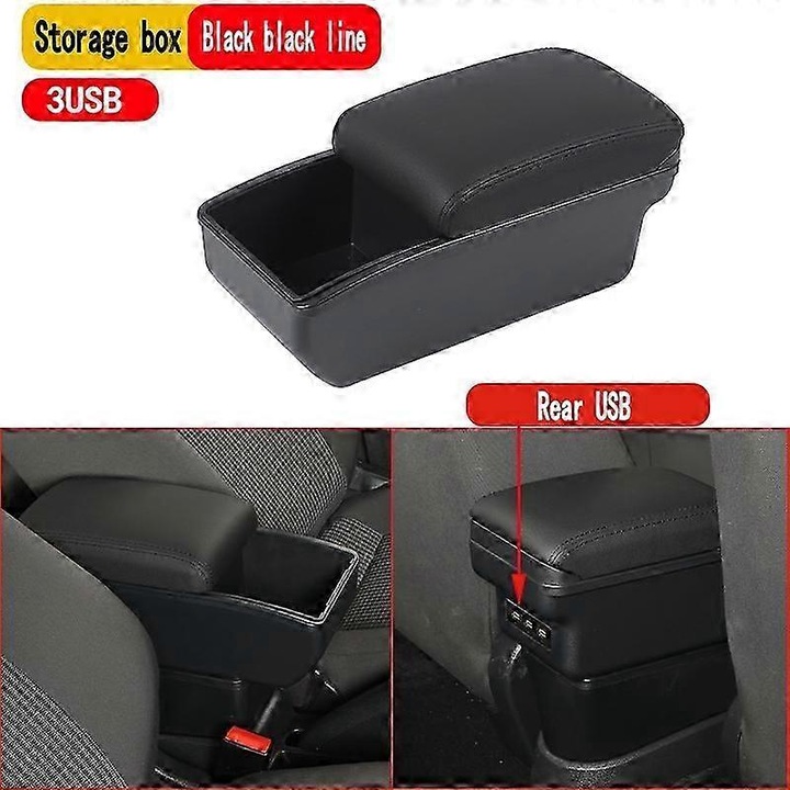 Cotiera auto Toyota Urban Cruiser, suport brat, negru, 32x15x15cm