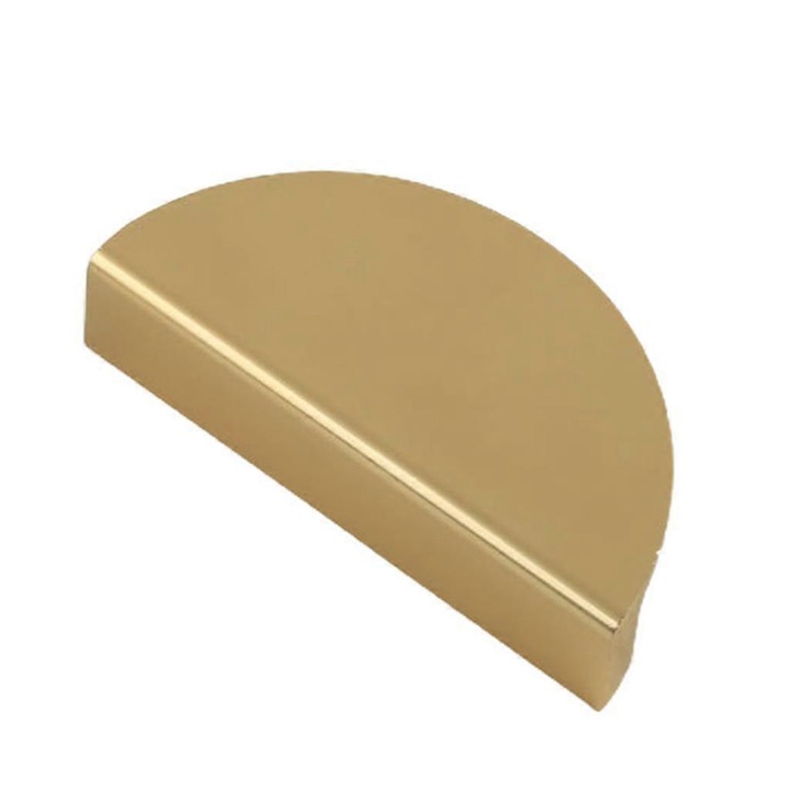 Félkör alakú bútorfogantyú, fém, arany, 78x37x20mm, 1 db-os készlet