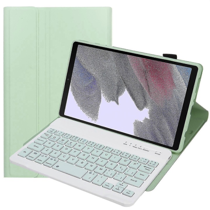 Калъф с разглобяема Bluetooth клавиатура, светлозелен, 21.7x13.5x2.2см, за таблет 8.7 инча