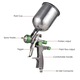 Pistol vopsit aer, 1.3mm, 600ml, albastru