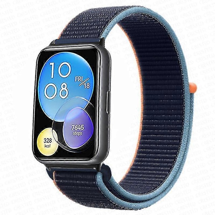 Найлонова каишка за Huawei Watch Fit 2, тъмносиня, 20мм