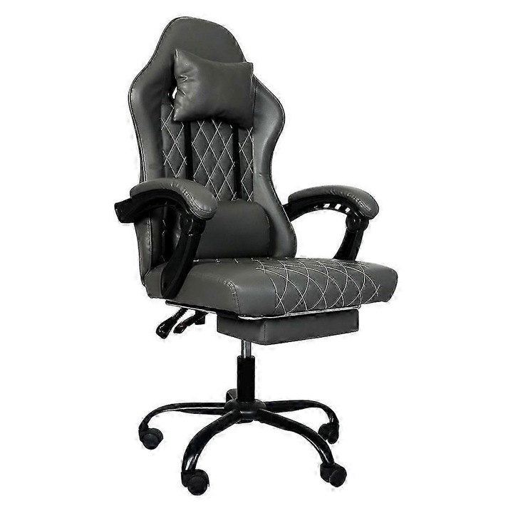 Ergonomikus irodai szék, állítható, szürke, 62x58x118-128cm