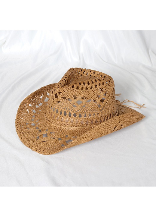 Palarie de paie HERUSI, pliabila, respirabila, kaki, 57cm