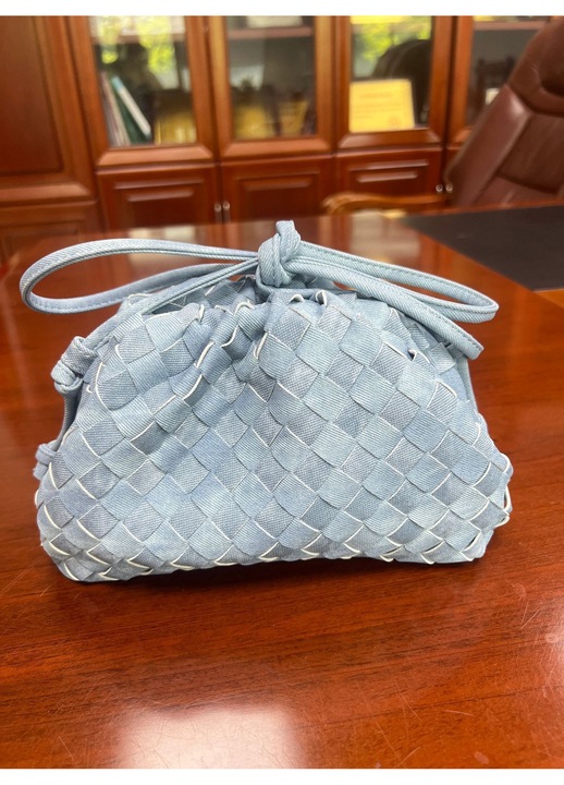 HERUSI női táska, dumpling modell, farmerkék, 22x9x14cm