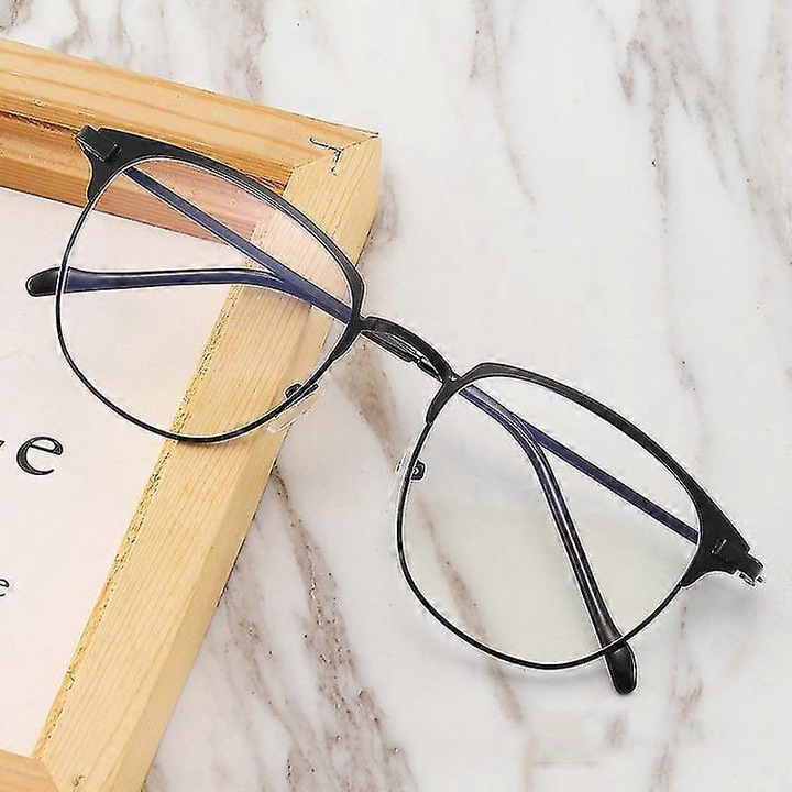 Rame ochelari unisex metal negre ultralight patrate