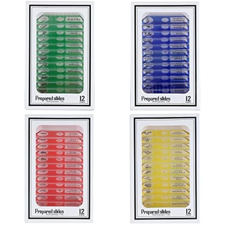 48 db mikroszkóp tárgylemez készlet rovarokhoz, állatokhoz, virágokhoz, növényekhez 60x20x1mm