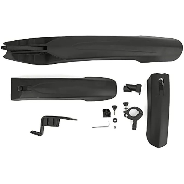 Set aparatori noroi fata-spate bicicleta montana, ajustabile, negru