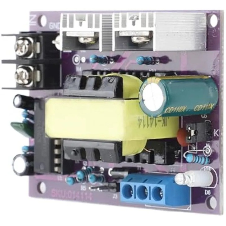 Преобразувател на напрежение 24V към 220V, 100W, инверторен модул с радиатор, компактен