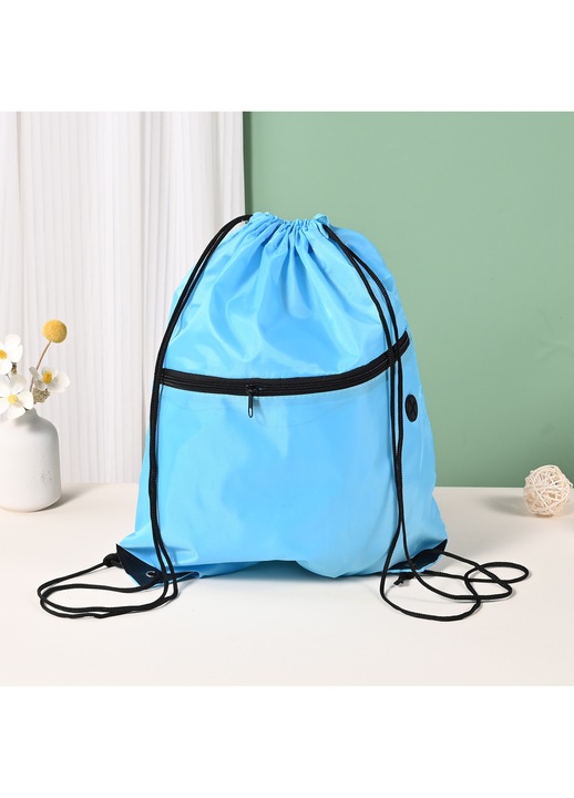 Rucsac sport HERUSI albastru 34x42cm cu snur dublu si fund gros