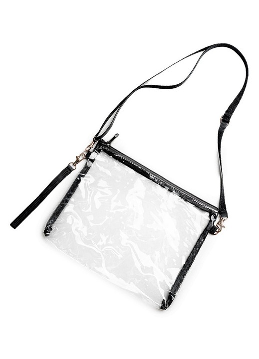 Geanta dama HERUSI transparenta, 7.5x1.5x10 inch, curele detasabile