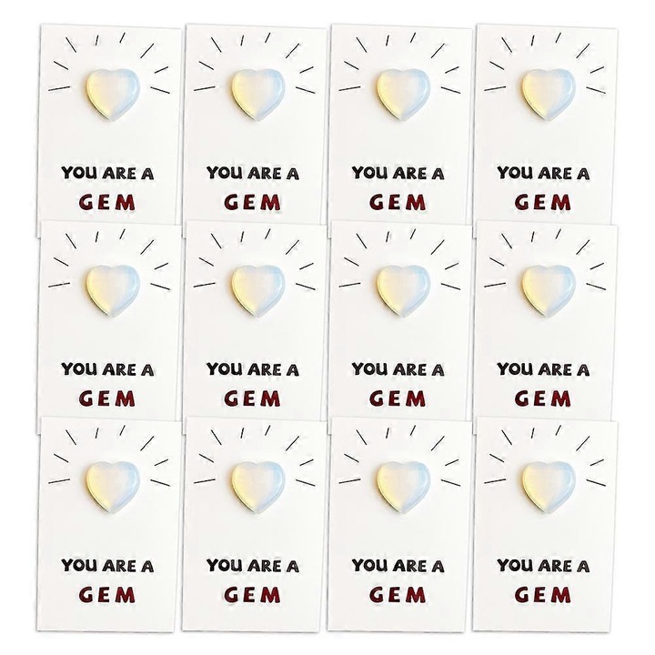 Set 12 felicitari OEM inima rasina multicolor 8.5x5.5cm