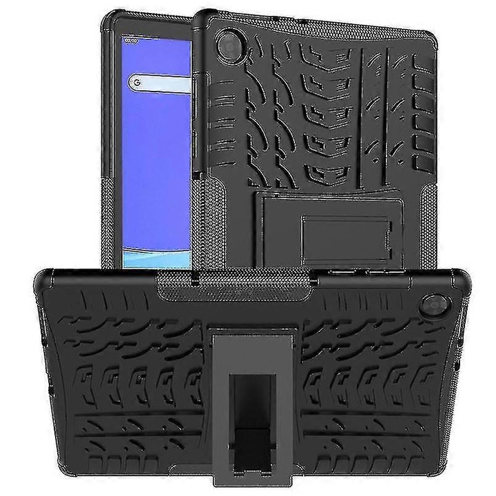 Lenovo Tab M10 HD Gen 2 tablet tok, fekete TPU, sarokvédelem, beépített támaszték, 10.1 hüvelyk