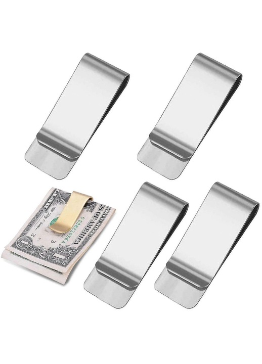 Set 25 cleme bani metalice argintii 2x2x1.15cm inox