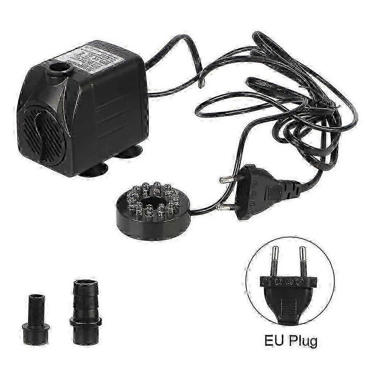 Потопяема помпа за вода 15W LED черна 1мx10x10см комплект
