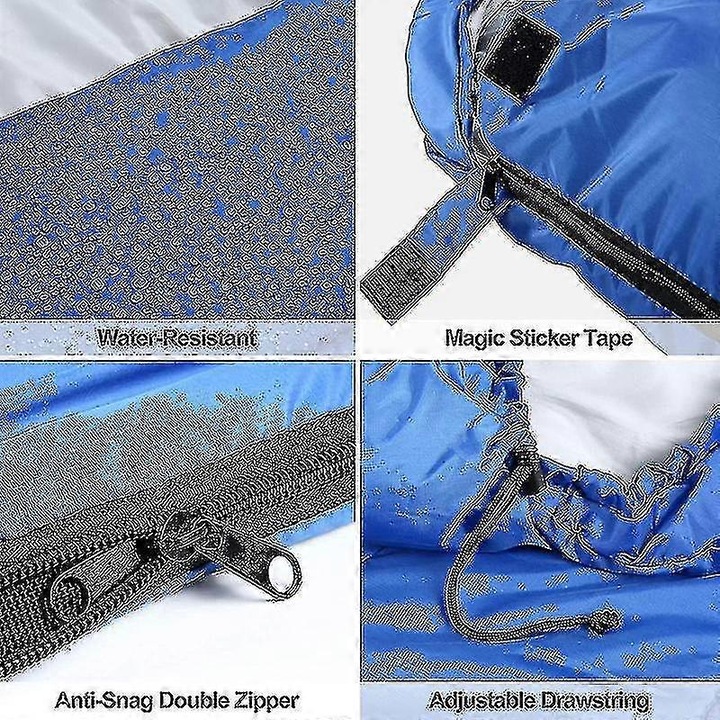 Sac de dormit camping ultrausor impermeabil albastru 180x30x75cm