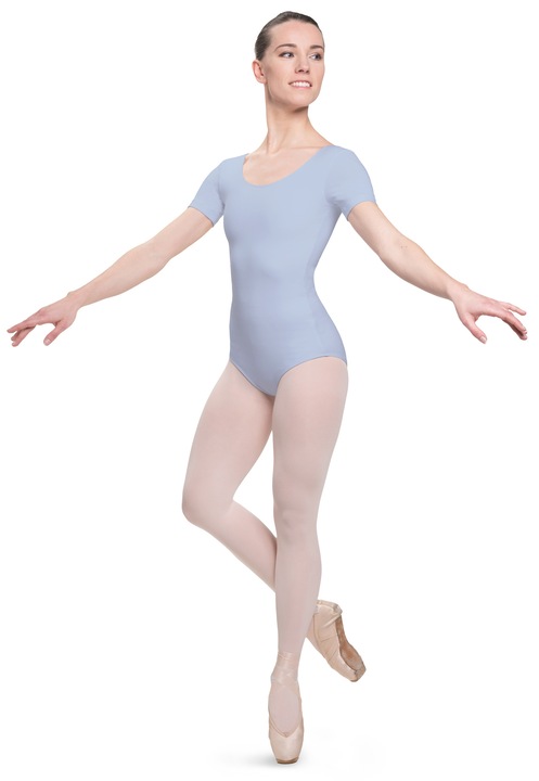 Body Berta, ARABESQUE, klasszikus táncruha, rövid ujjú, világoskék, pamut-modal-elasztán