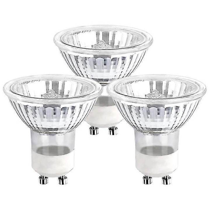 Set 3 Becuri Halogen GU10 35W Alb Cald 2800K 42° 220-240V