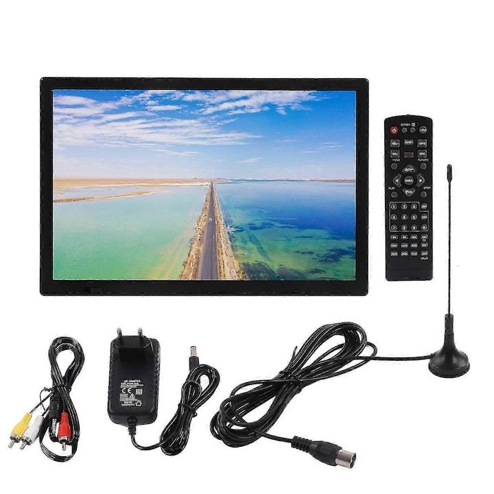 Televizor portabil 15.4 inch LED, tuner digital, baterie 1800mAh, negru