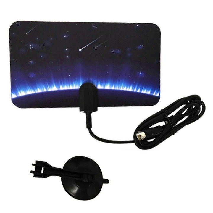 Antena TV digitala interior, 4K HD, negru, 21x12x0.09cm