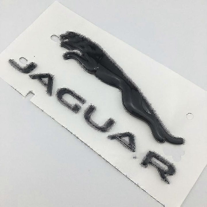 Emblema spate portbagaj Jaguar XJ XJL XE XF F-PACE F-TYPE negru 30x5cm