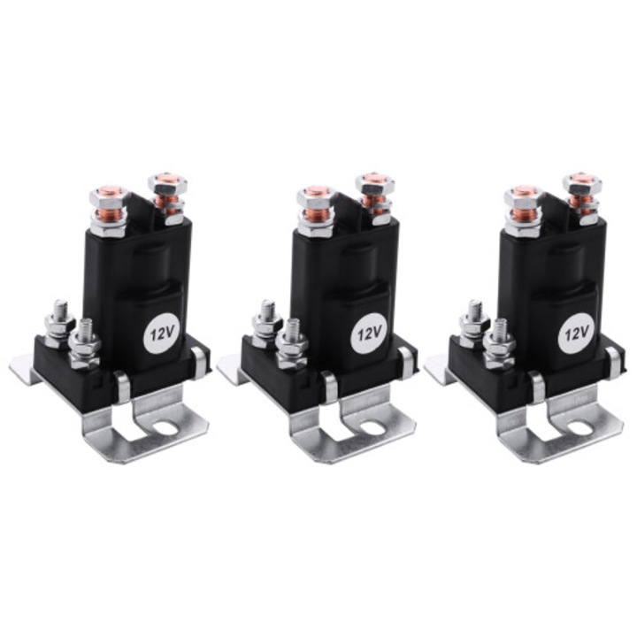 Реле за изолация на двойна батерия, 4 пина, 500A, 12V, комплект от 3 броя