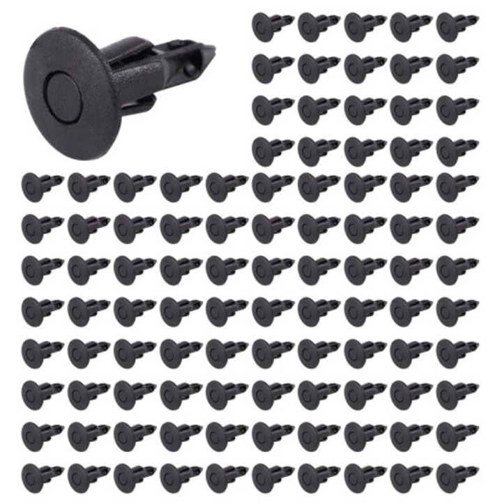 Set 1000 bucati nituri din plastic negre 5mm pentru usi auto