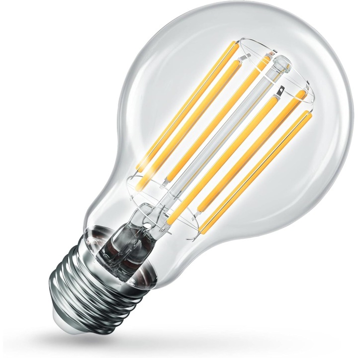 Bec LED filament A60, 6W, semleges fehér, E27, 1521 lm, 4000K, 50.000h, A osztály