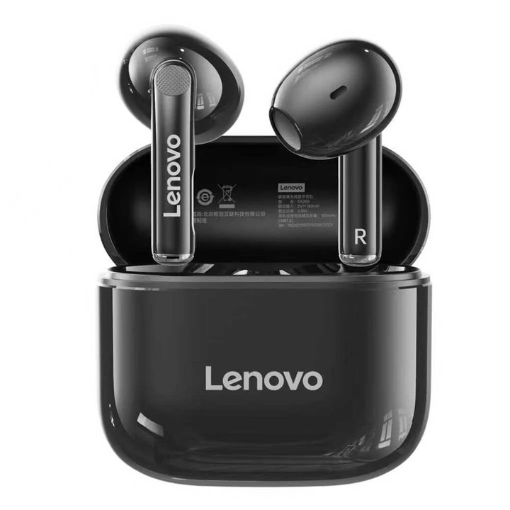 Lenovo EA186 TWS Bluetooth fülhallgató, Bluetooth 5.4, 24 óra üzemidő, IPX5, 13mm-es meghajtók, mikrofon, Semi-In-Ear