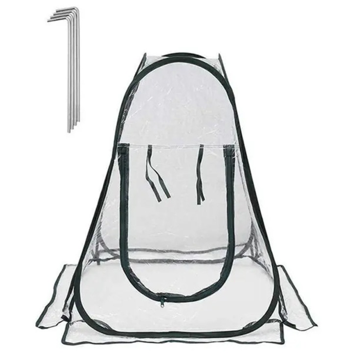 Sera mini, PVC átlátszó, 72x72cm, zöld, szett 4 rögzítő karóval