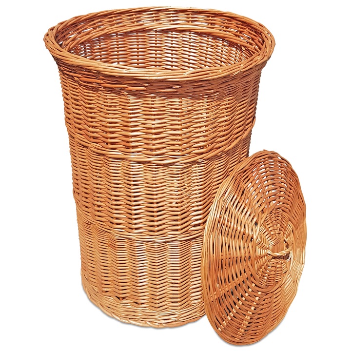 Кош за пране GraweroweLove, 65L, с капак, натурален, 65x45x40см