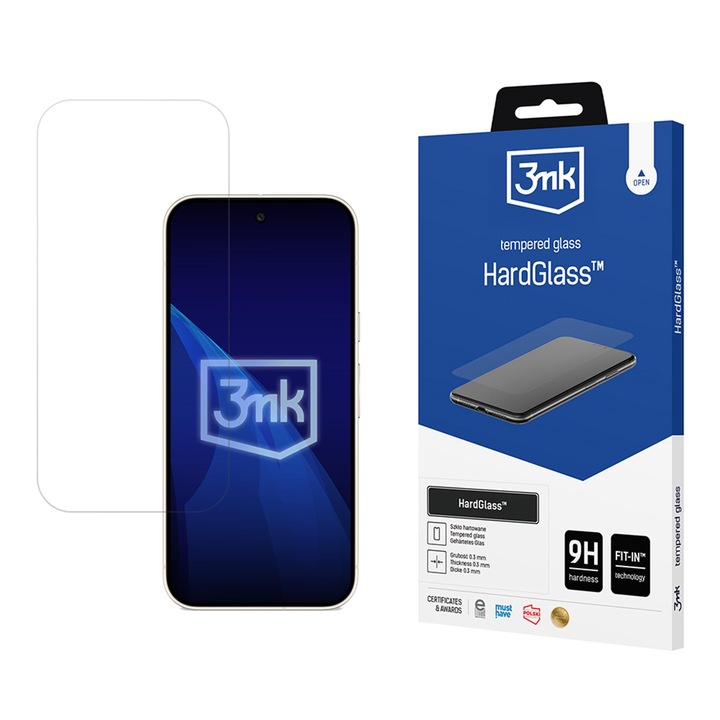 Folie sticla 3mk HardGlass, protectie 9H, 0.3mm, transparenta, pentru Google Pixel 11x11 Pro