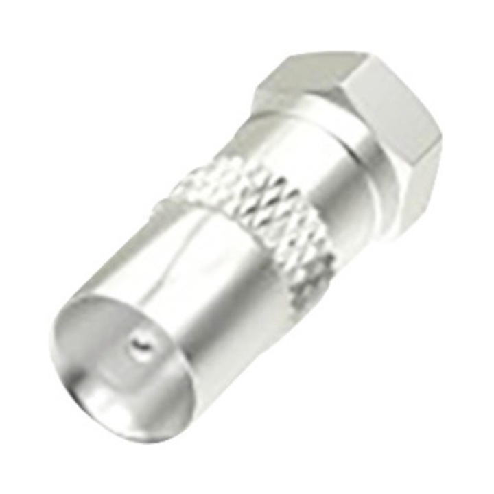 Adaptor metalic coaxial mufa F -> mufa TV Hama (conectori tata)
