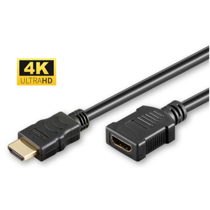MicroConnect HDMI 2.0 kábel, fekete, 0.5m, apa-anya