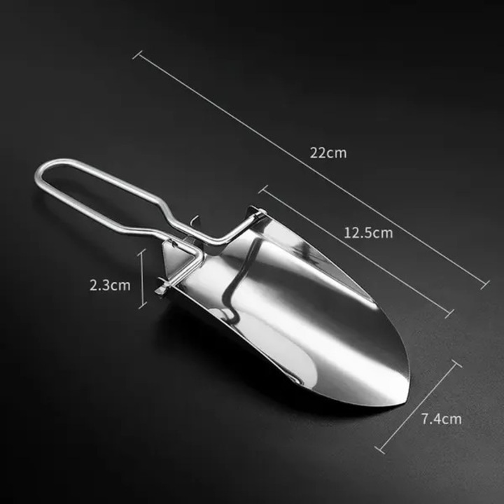 Többfunkciós összecsukható kerti lapát, rozsdamentes acél, 41.5x10x1cm, hordozható
