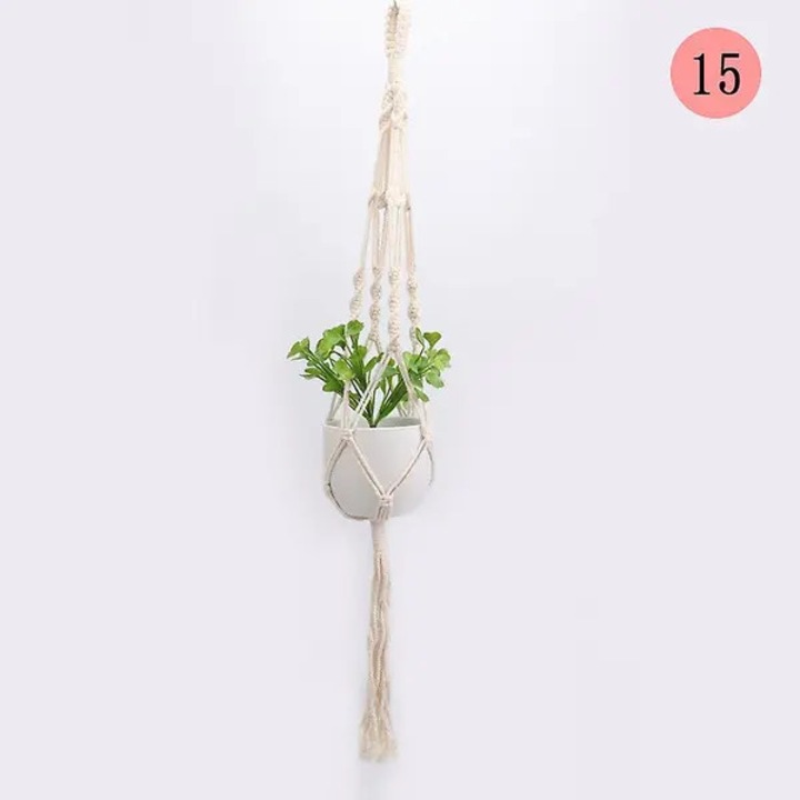 4 db függő virágtartó szett, pamut, 15cm