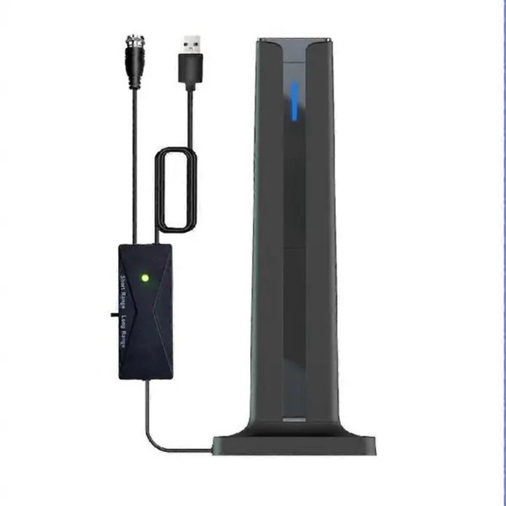 Antena TV digitala 4K HD, unda terestra, 25dBi, 5m, negru