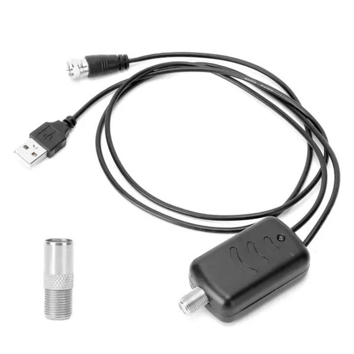 Amplificator semnal TV interior 25dB, ABS, negru, 45-862MHz, 43g