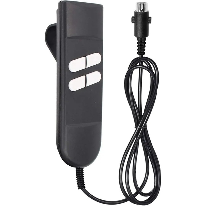 Telecomanda universala pentru fotoliu cu ridicare IZO-CJ-K0502-20260806-3480, conector rotund 5 pini, 4 butoane up/down, cablu 2 m, negru