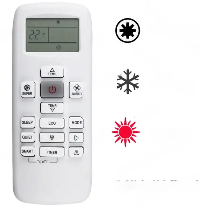 Univerzális távirányító légkondicionálóhoz, Hisense kompatibilis, fekete