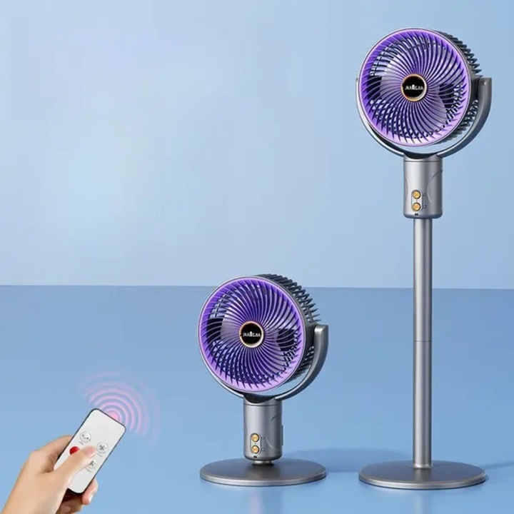 Padlóventilátor, 5 sebességfokozat, oszcilláló, távirányító, szürke, 90° vízszintesen, függőlegesen állítható
