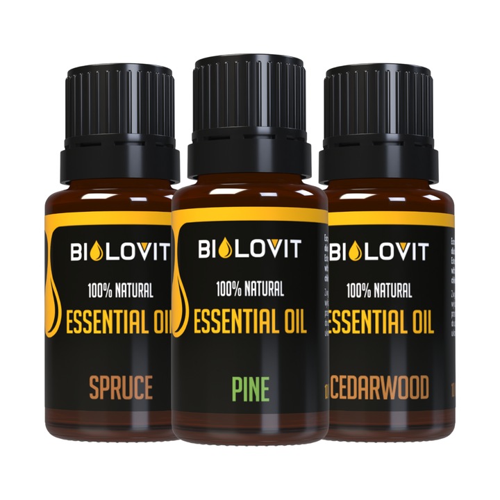 Комплект етерични масла Bilovit кедър бор ела 3x10ml