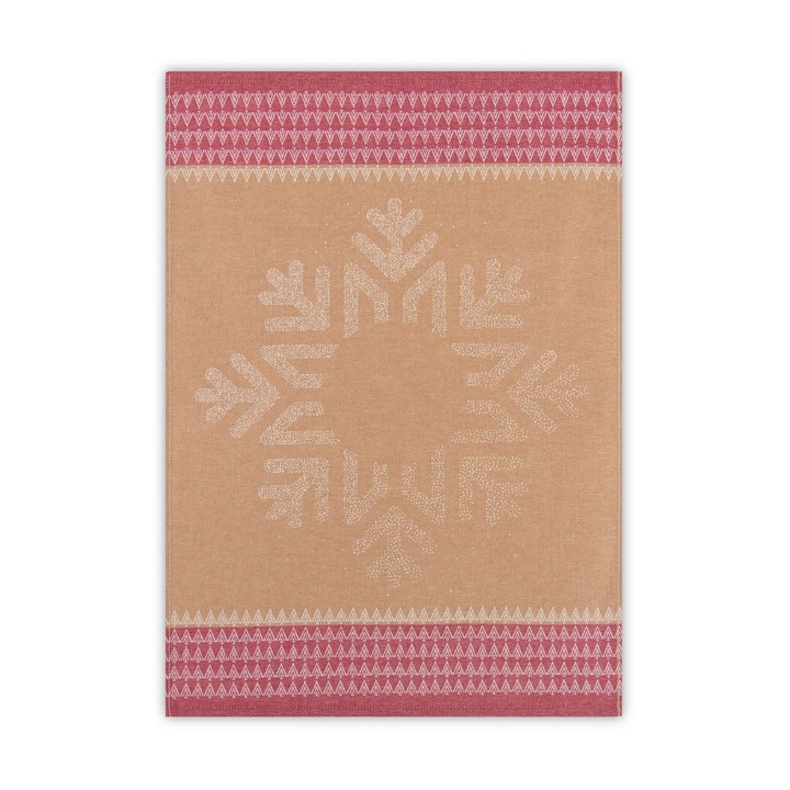 Zwoltex Snow Flake konyharuha, pamut, rózsaszín barna, 50x70cm