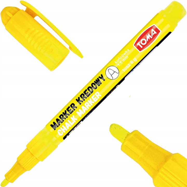 Marker Creta Toma TO-293 Galben 1.5mm, Zmazabil