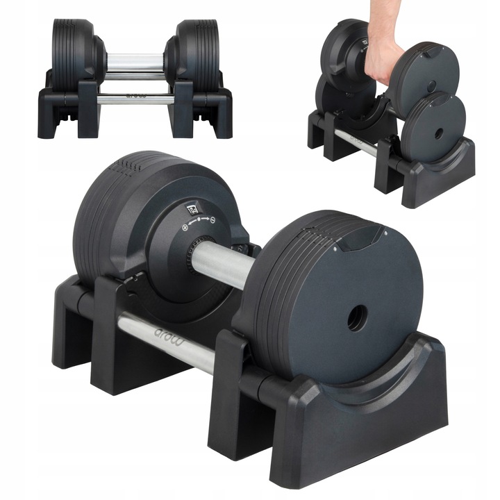 Arow állítható súlyzó 23,5kg matt fekete 4x23,5kg