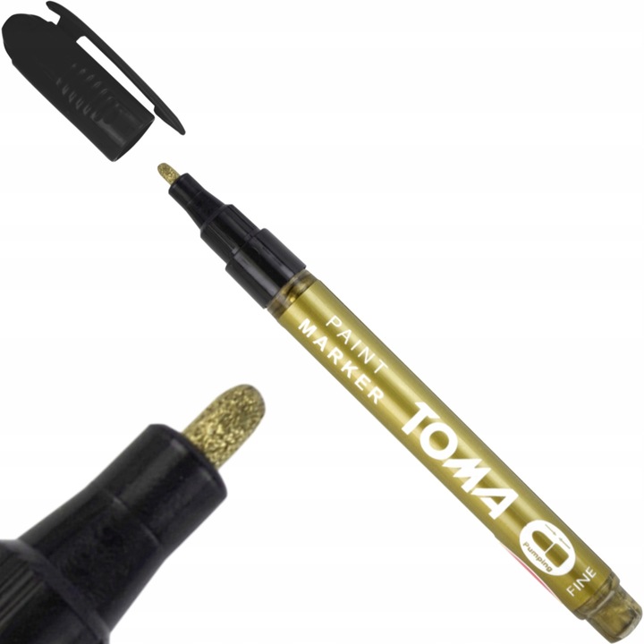 Marker Ulei TOMA TO-441, Auriu, Varf 1.5mm, Rezident Apa